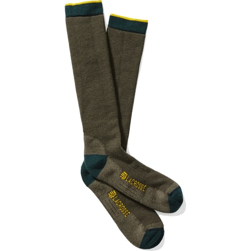 LaCrosse Mens Merino Midweight Sock Over the Calf OD Green L | 612632352121