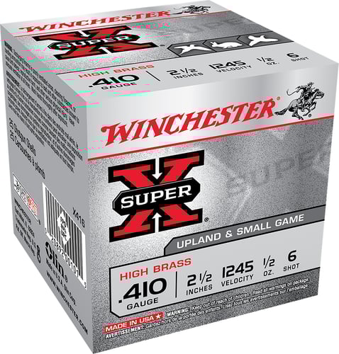 Winchester Super-X High-Brass Shotshells .410 ga 2-1/2 1/2 oz 1245 fps 6 25/ct  | .410GA | 020892001015