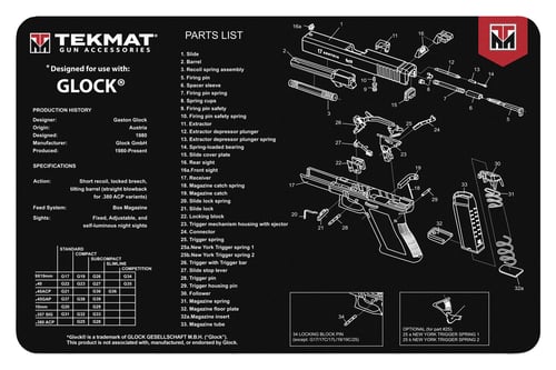 TEKMAT PISTOL MAT FOR GLOCK BLK  | NA | 612409970763