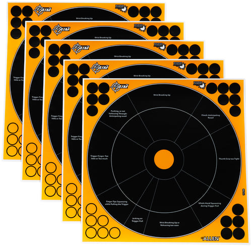 Allen EZ AIM Adhesive Splash Handgun Trainer 12x12 - 5/ct | 026509046714