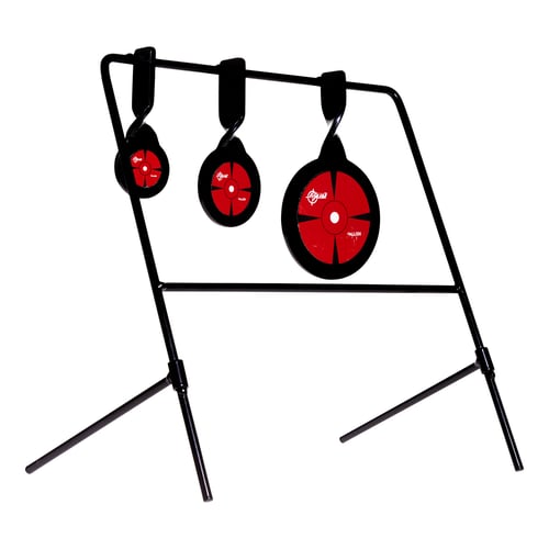 EZ-Aim Triple Deflector Spinner Target System Rimfire .22 Cal.  Air Guns 10.75W x 12.5H - Black/Red | 026509057475