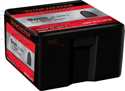 BULLETS 9MM LUGER 115GR FMJ FLAT BASE 100 COUNT | 020892634183