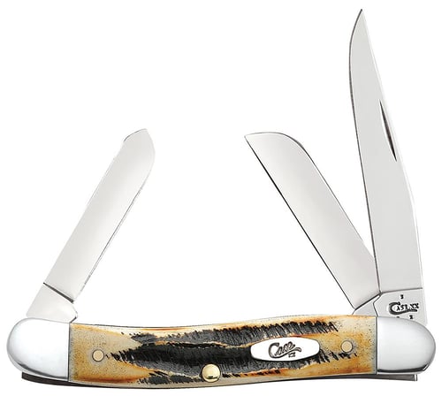 6.5318SS 6.5 Med Stockman Bone Stag Jig handle Clip Sheepfoot Spey | 021205035789