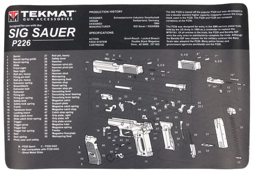 TEKMAT PISTOL MAT SIG P226 BLK  | NA | 612409971043