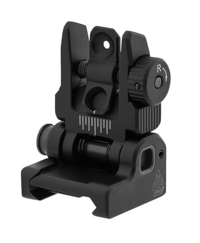 UTG ACCU-SYNC Spring-loaded AR15 Flip-up Rear Sight Black | 4717385553712