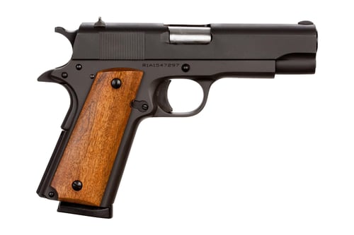 Rock Island Armory M1911 GI Standard MS Handgun .45 ACP 8rd Magazine 4.2 Barrel Black with Wood Grips CA MD MA Compliant | .45 ACP | 4806015514176