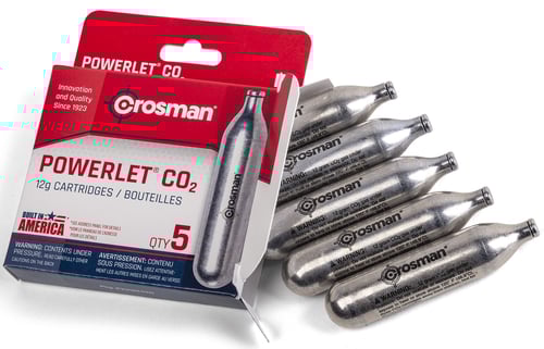 Crosman CO2 Powerlet 12-gram Airgun Cartridges 5/ct | 028478023123