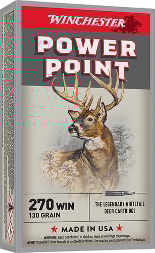Winchester Super-X Power Point Rifle Ammunition .270 Win 130 gr JSP 3060 fps 20/ct  | .270 WIN | 020892200067