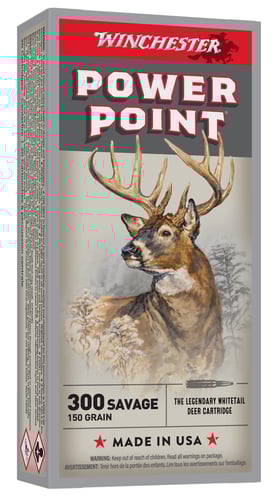 Winchester Super-X Power Point Rifle Ammunition .300 Savage 150 gr. PSP 2630 fps 20/ct  | .300 SAVAGE | 020892200364