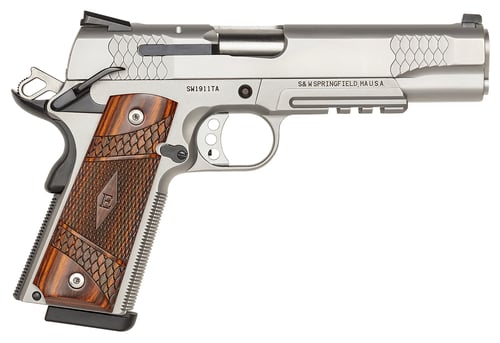 SW M1911TA ESeries Tactical Rail Handgun 45 Auto 8rd Magazine 5 Barrel Wood Grips | .45 ACP | 022188084115