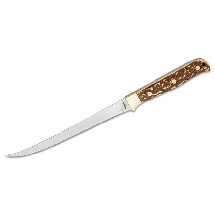 Schrade Uncle Henry Next Gen 167UH Stagalong Fixed Knife 7-1/2 Fillet Blade Brown | 661120078944