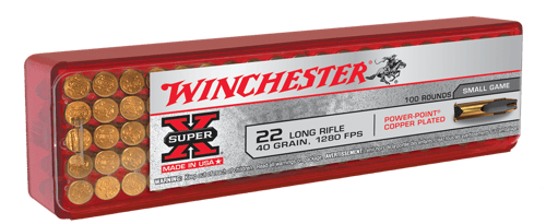 Winchester Super-X Power Point Rimfire Ammunition .22 LR 40 gr. PHP 1280 fps 100/ct  | .22 LR | 020892101944